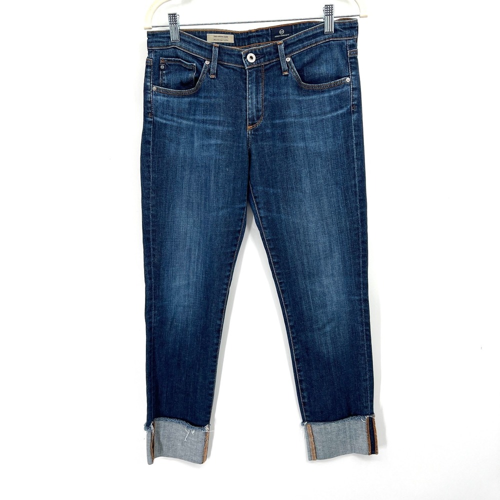 AG Adriano Goldschmied The Stevie Cuff slim straight cuffed jeans minimalist 30